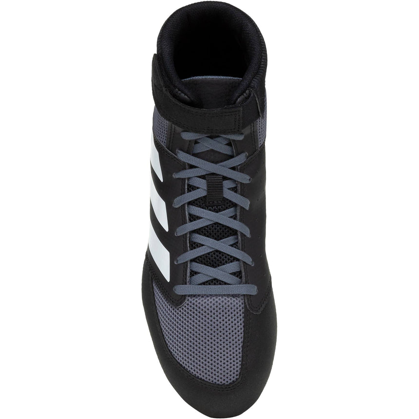 Adidas Mat Hog 2 Wrestling Shoes in Black, Grey and White top view