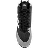 Adidas Mat Wizard 5 Wrestling Shoes in Black, Grey and White top view
