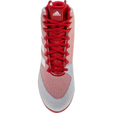 Adidas Mat Wizard 5 Wrestling Shoes in Red, Grey, and White top view