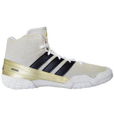 Adidas SpeedEx Wrestling Shoes in White, Black, and Gold side view
