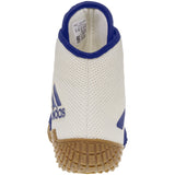 Adidas Tech Fall 2 Closeout Wrestling Shoes in White and Royal back view