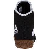 Adidas Tech Fall 2 Kids Wrestling Shoes in Black and White back view