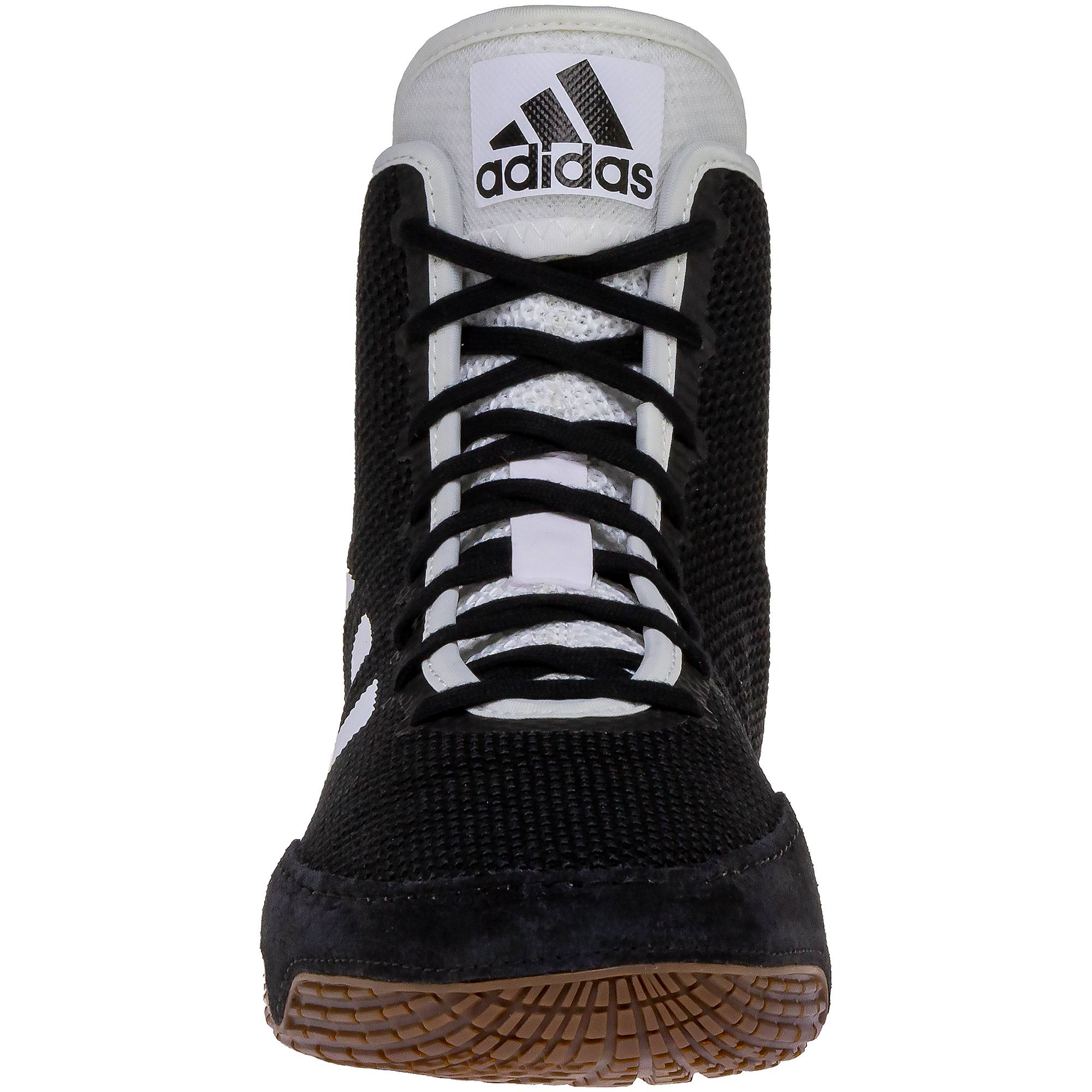 Adidas Tech Fall 2 Kids Wrestling Shoes in Black and White front view