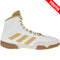 Adidas Tech Fall 2 Kids Wrestling Shoes in White and Gold side view