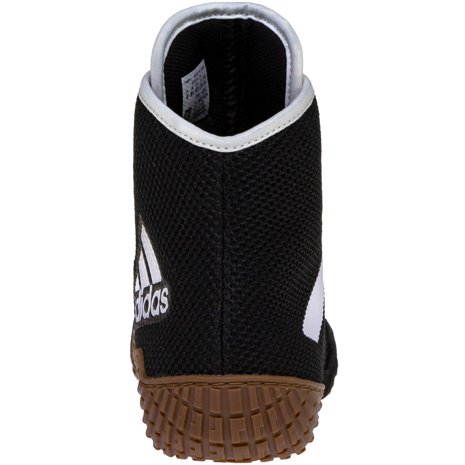 Adidas Tech Fall 2 Wrestling Shoes in Black and White back view