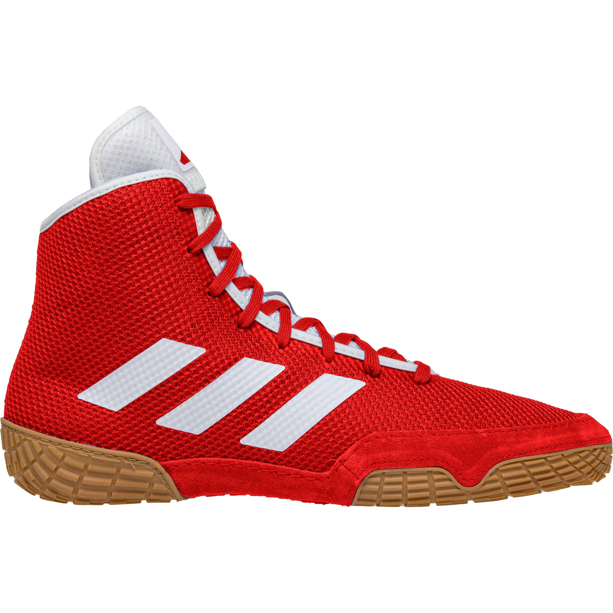 Adidas Tech Fall 2 Wrestling Shoes in Red and White side view
