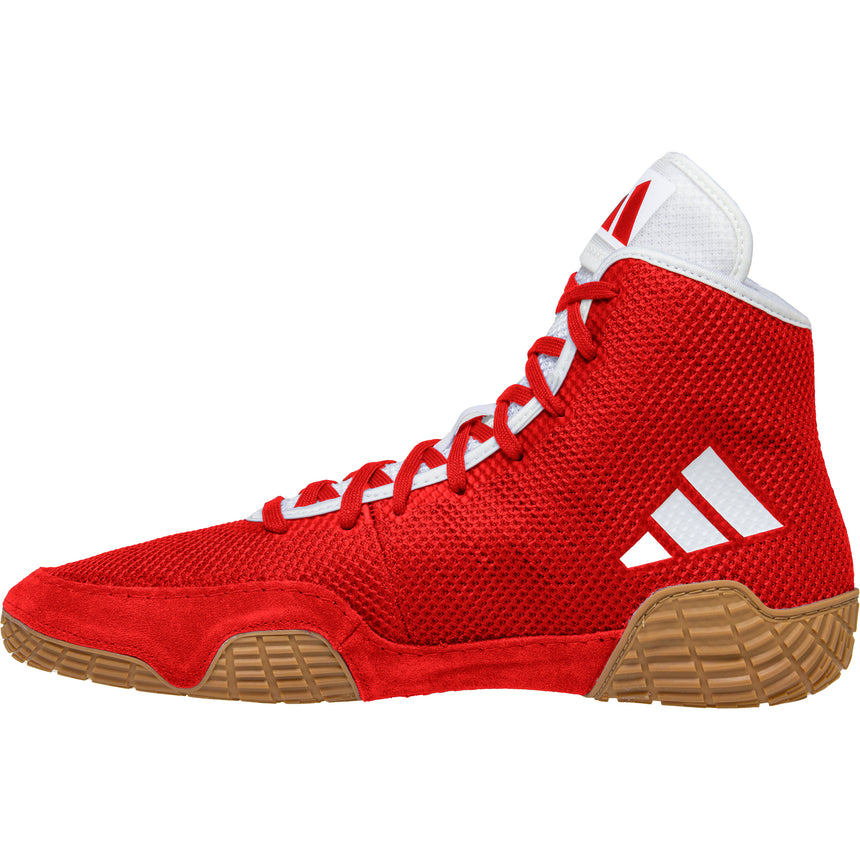 Adidas Tech Fall 2 Wrestling Shoes in Red and White side view 2