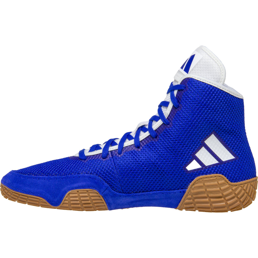 Adidas Tech Fall 2 Wrestling Shoes in Royal and White side view 2