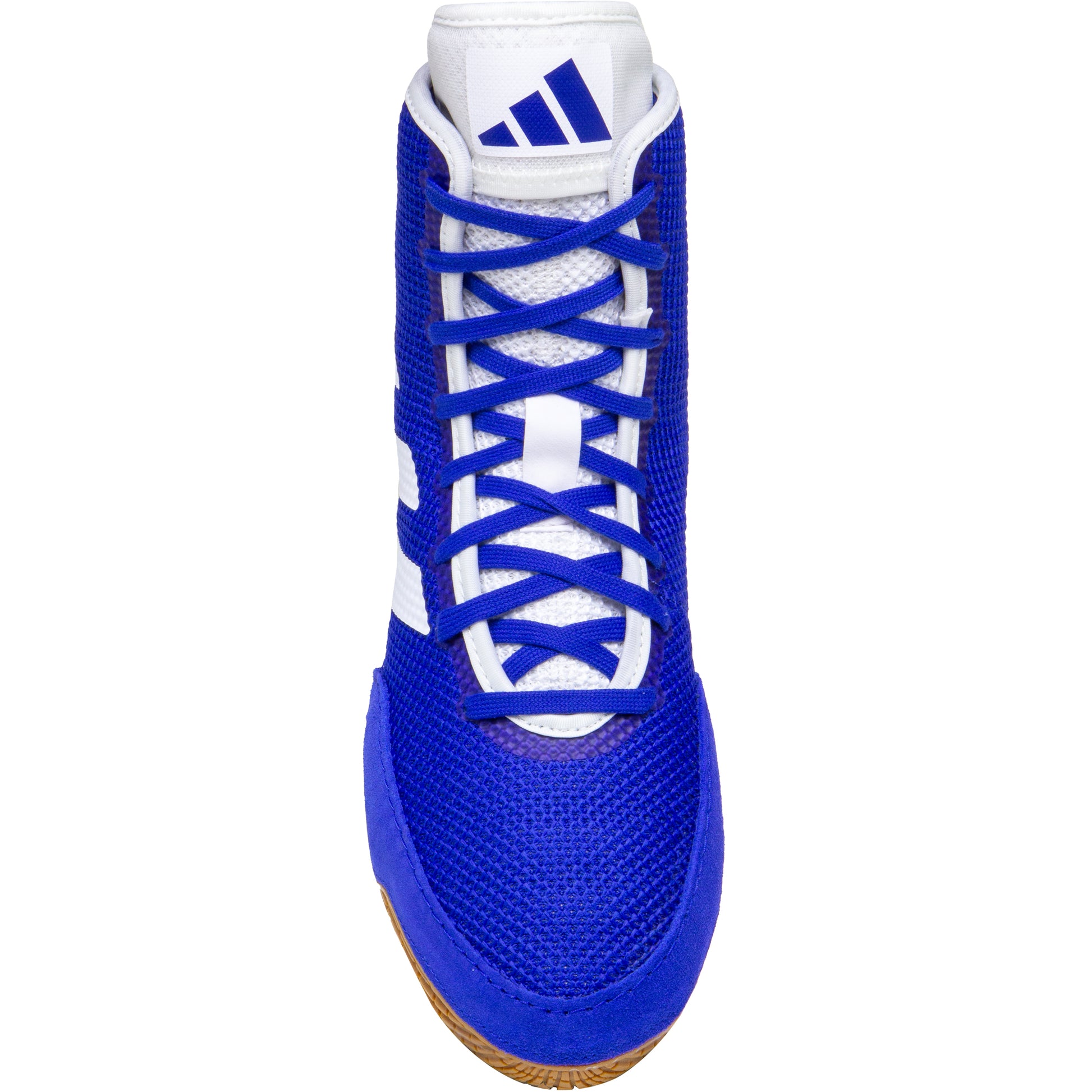 Adidas Tech Fall 2 Wrestling Shoes in Royal and White top view