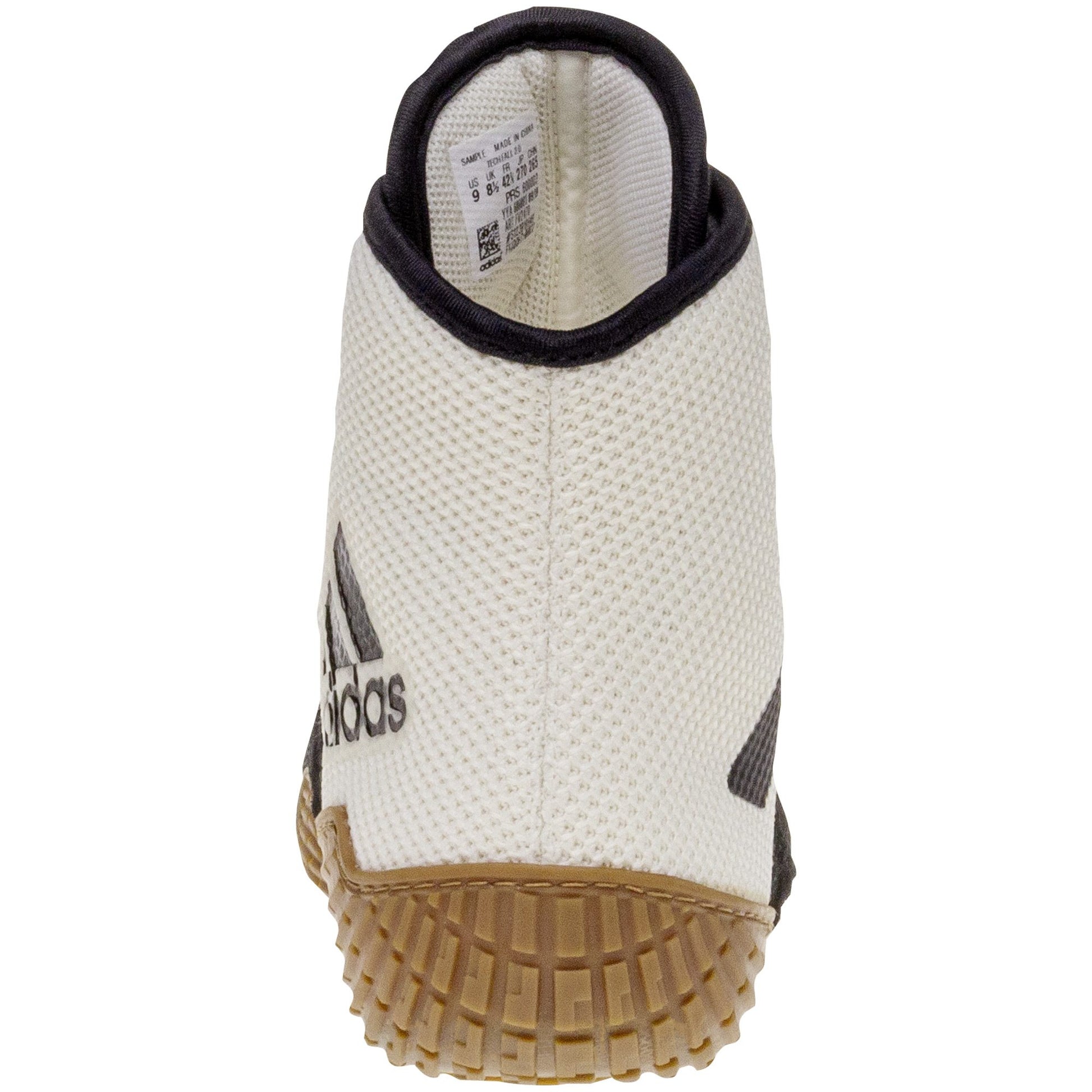 Adidas Tech Fall 2 Wrestling Shoes in White, Black and Gum back view