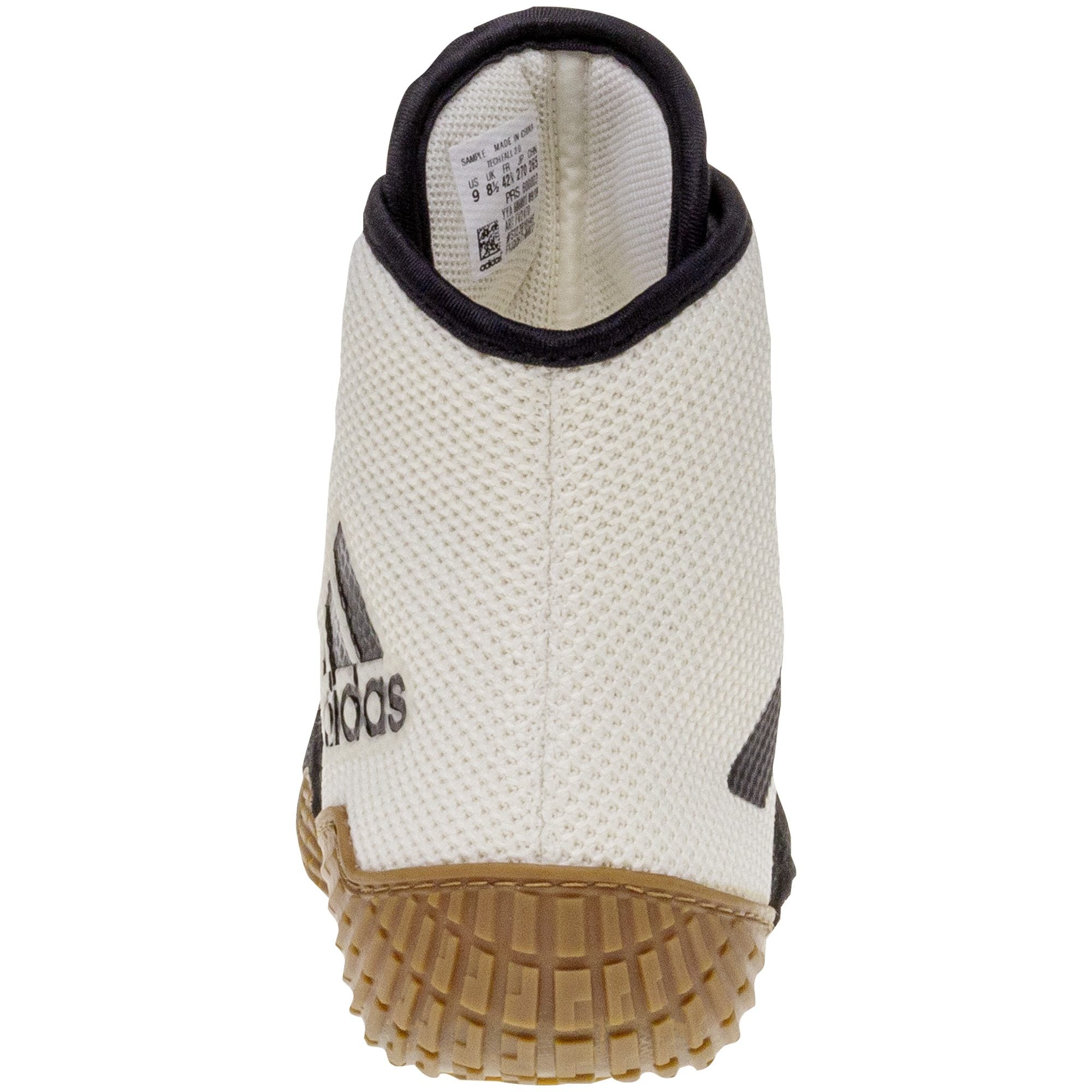 Adidas Tech Fall 2 Wrestling Shoes in White, Black and Gum back view
