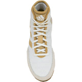 Adidas Tech Fall 2 Wrestling Shoes in White and Gold top view