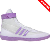 Adidas Women’s Combat Speed 4 Wrestling Shoes in White and Purple side view