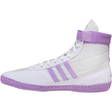 Adidas Women’s Combat Speed 4 Wrestling Shoes in White and Purple side view 2