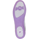 Adidas Women’s Combat Speed 4 Wrestling Shoes in White and Purple sole view