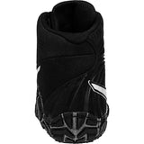 ASICS Aggressor 5 Wrestling Shoes in Black and White back view