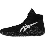ASICS Aggressor 5 Wrestling Shoes in Black and White side view 2