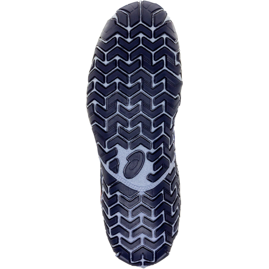 ASICS Aggressor 5 Wrestling Shoes in Dark Blue and Red sole view