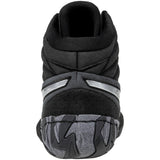 ASICS Aggressor 6 Wrestling Shoes in Black and Silver back view