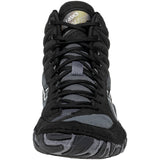 ASICS Aggressor 6 Wrestling Shoes in Black and Silver front view