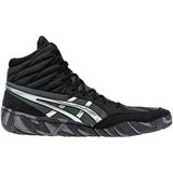 ASICS Aggressor 6 Wrestling Shoes in Black and Silver side view