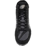 ASICS Aggressor 6 Wrestling Shoes in Black and Silver top view