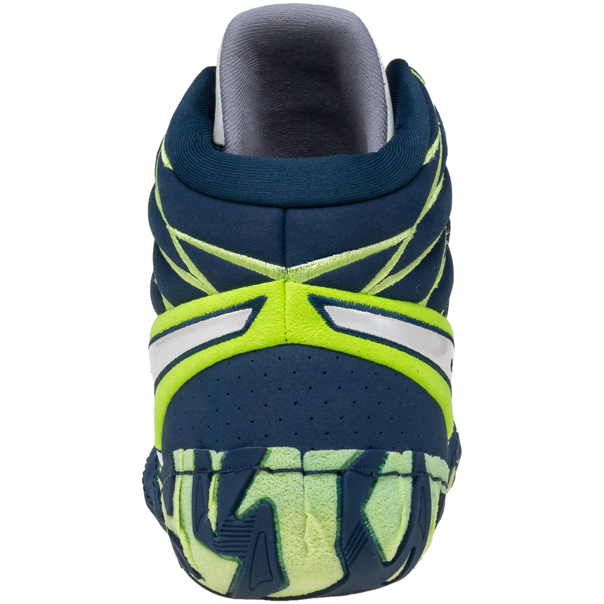ASICS Aggressor 6 Wrestling Shoes in Green and Lime back view