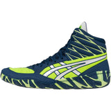 ASICS Aggressor 6 Wrestling Shoes in Green and Lime side view 2