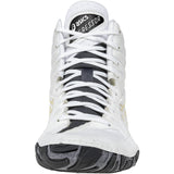 ASICS Aggressor 6 Wrestling Shoes in White and Gold front view