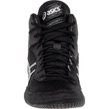 ASICS Matcontrol 3 Wrestling Shoes in Black and Silver front view