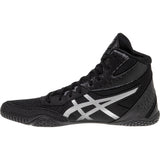 ASICS Matcontrol 3 Wrestling Shoes in Black and Silver side view 2