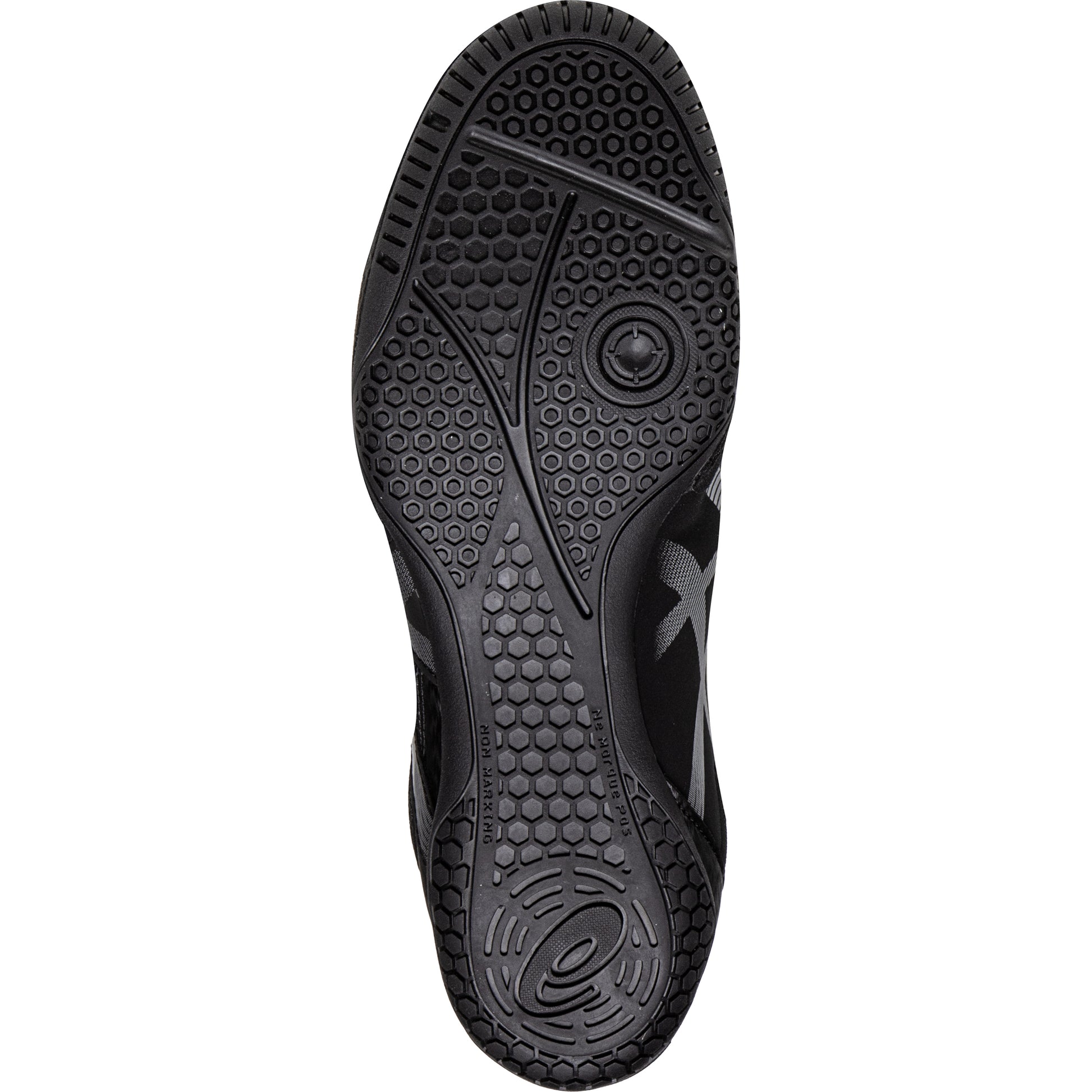 ASICS Matcontrol 3 Wrestling Shoes in Black and Silver sole view