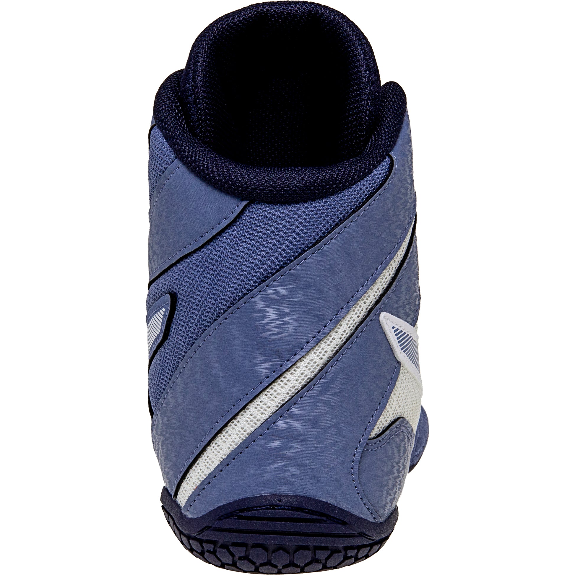 ASICS Matcontrol 3 Wrestling Shoes in White and Blue back view