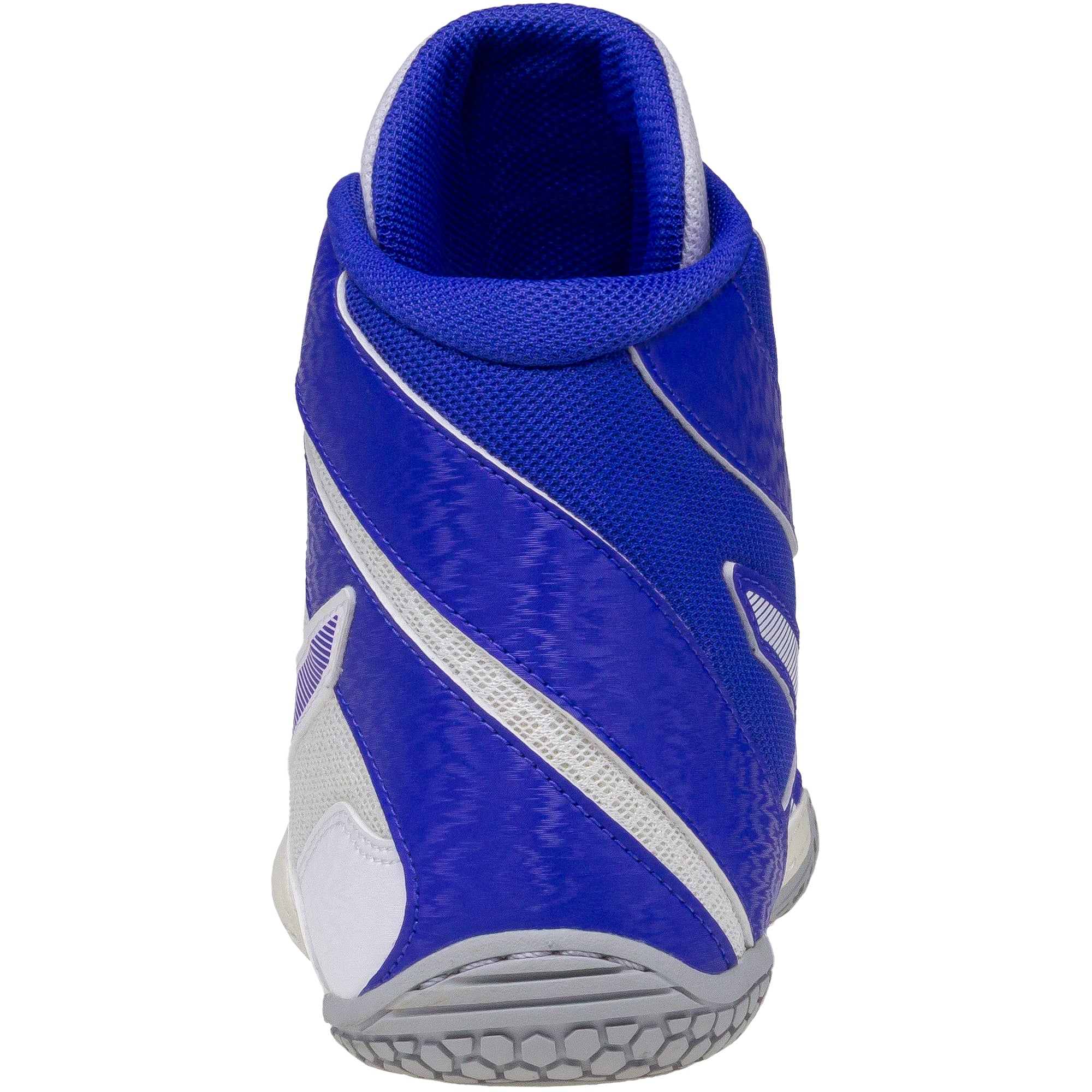 ASICS Matcontrol 3 Wrestling Shoes in White and Royal back view