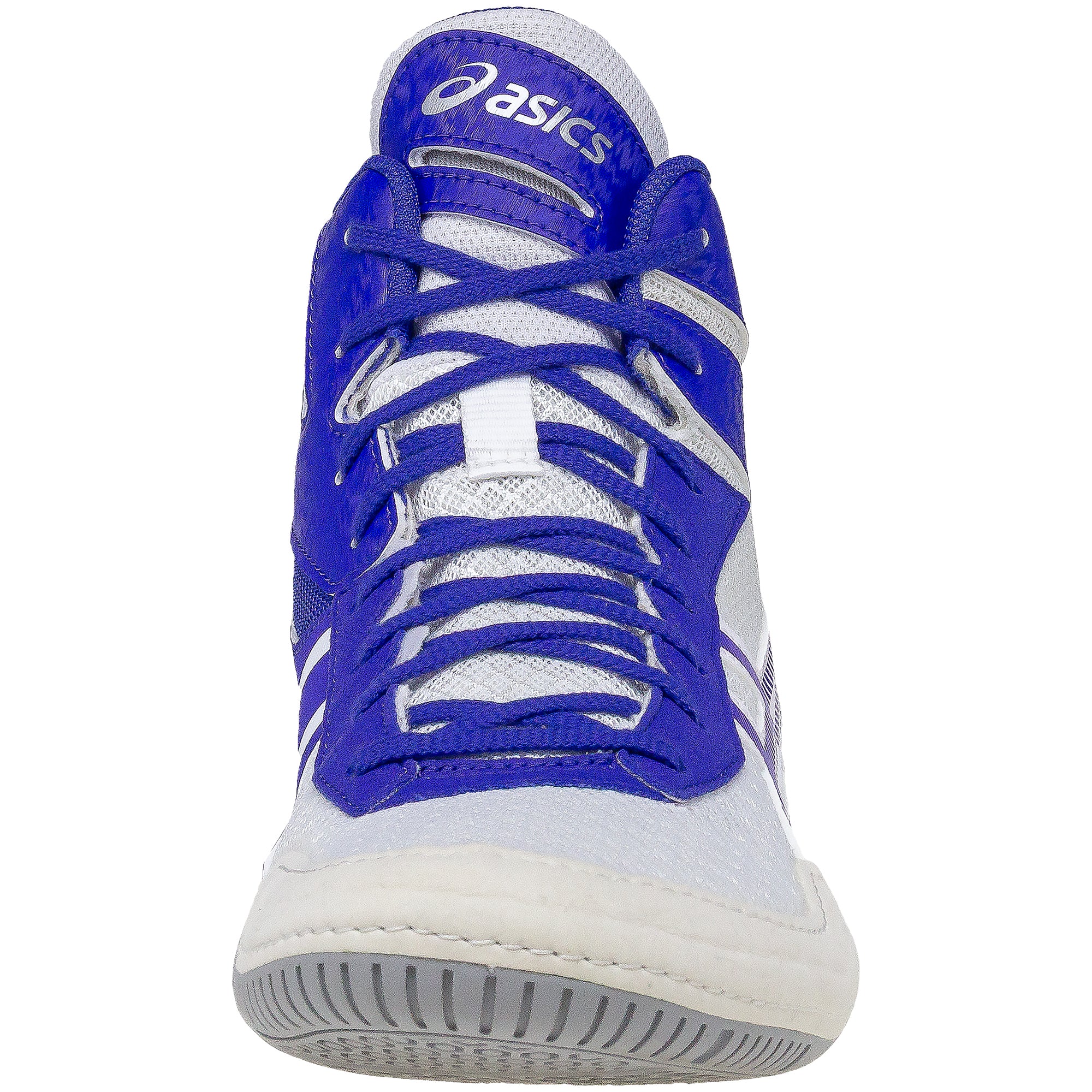 ASICS Matcontrol 3 Wrestling Shoes in White and Royal front view