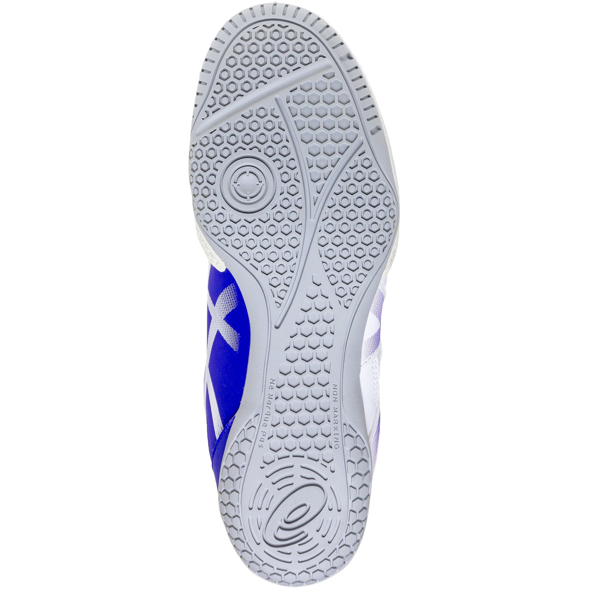 ASICS Matcontrol 3 Wrestling Shoes in White and Royal sole view