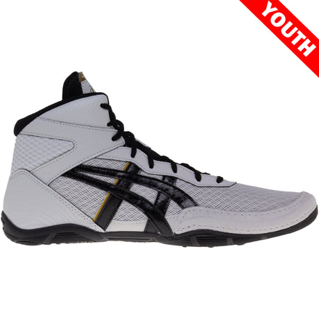 ASICS Matflex 7 Kids Wrestling Shoes in Grey and Black side view
