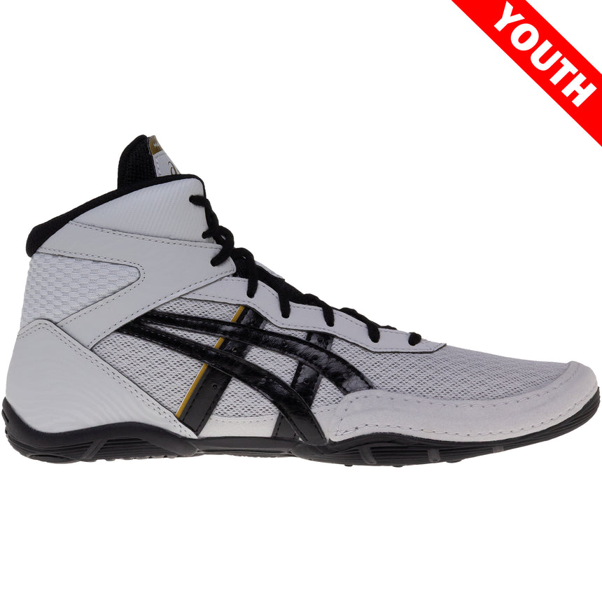 ASICS Matflex 7 Kids Wrestling Shoes in Grey and Black side view