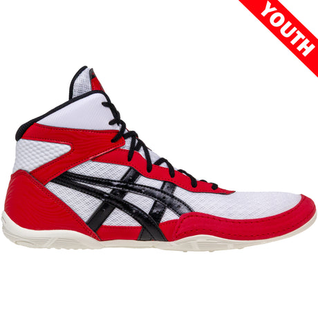 ASICS Matflex 7 Kids Wrestling Shoes in Red and Black side view