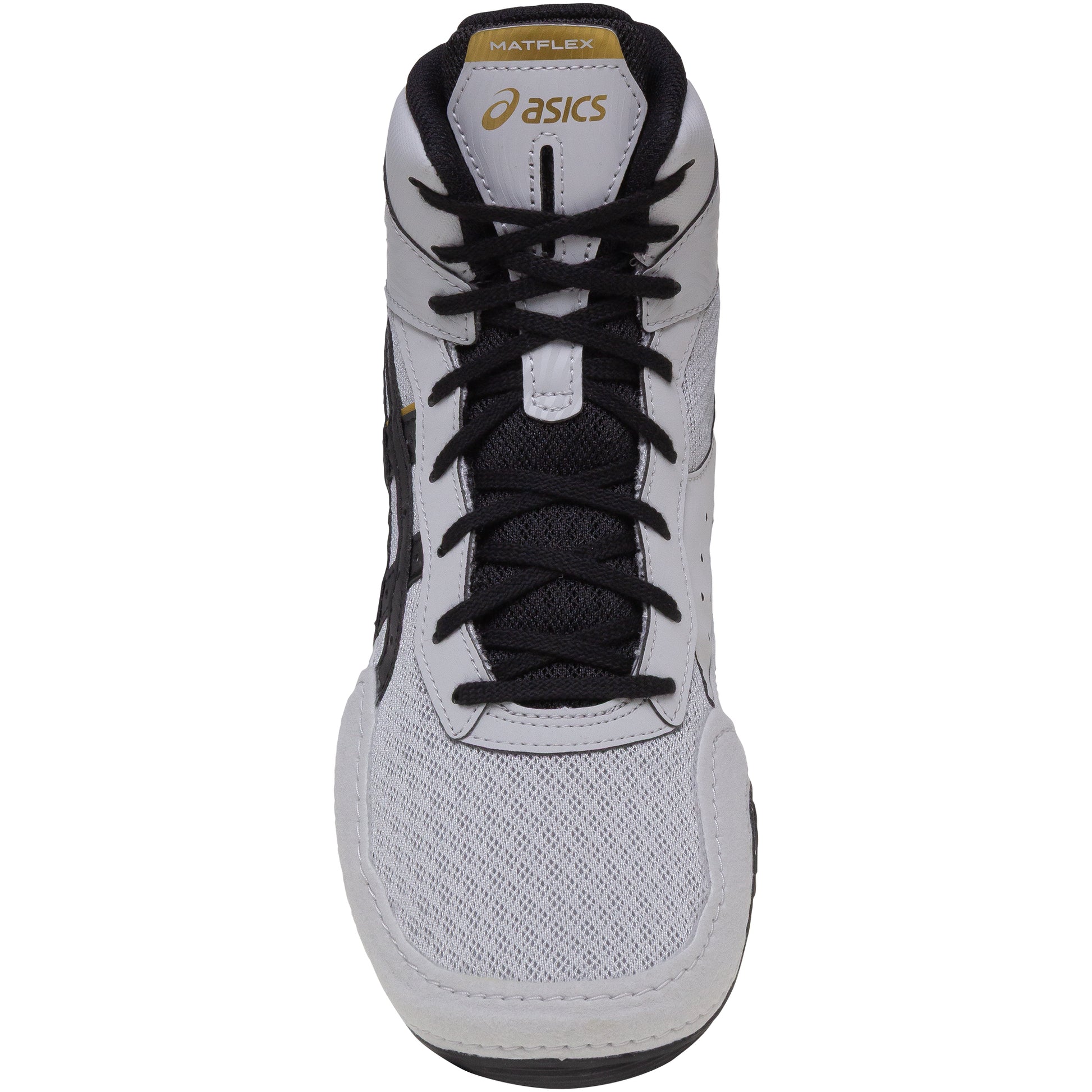 ASICS Matflex 7 Wrestling Shoes in Grey and Black top view