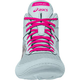 ASICS Matflex 7 Wrestling Shoes in Grey and Silver front view