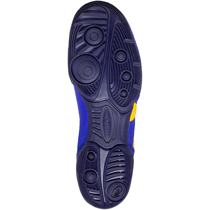 ASICS Matflex 7 Wrestling Shoes in Royal and Orange sole view