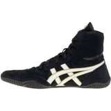 ASICS Prime Attack Wrestling Shoes in Black and White side view 2