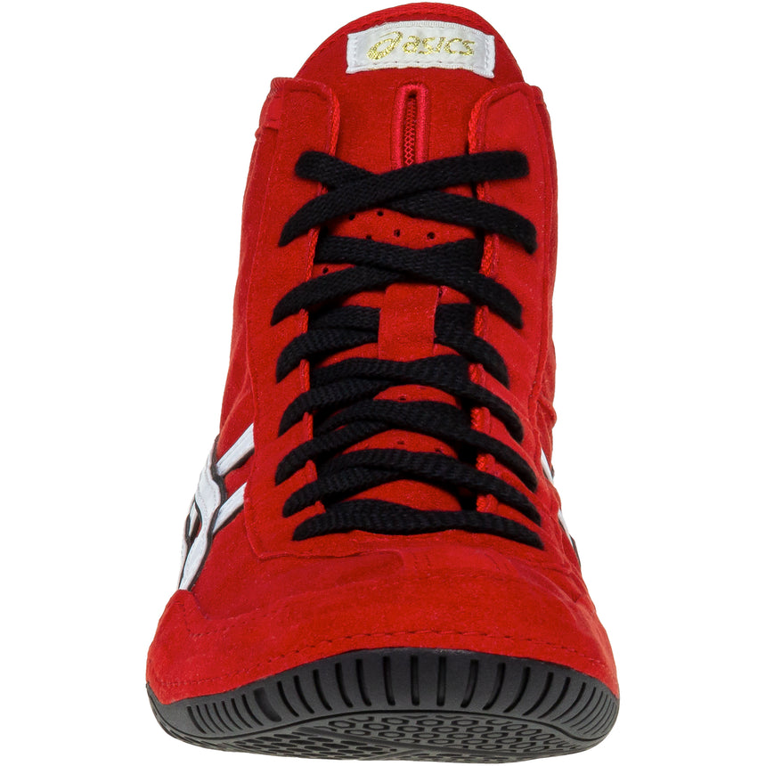 ASICS Prime Attack Wrestling Shoes in Red and White front view