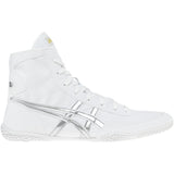 ASICS Prime Attack Wrestling Shoes in White and Pure Silver side view