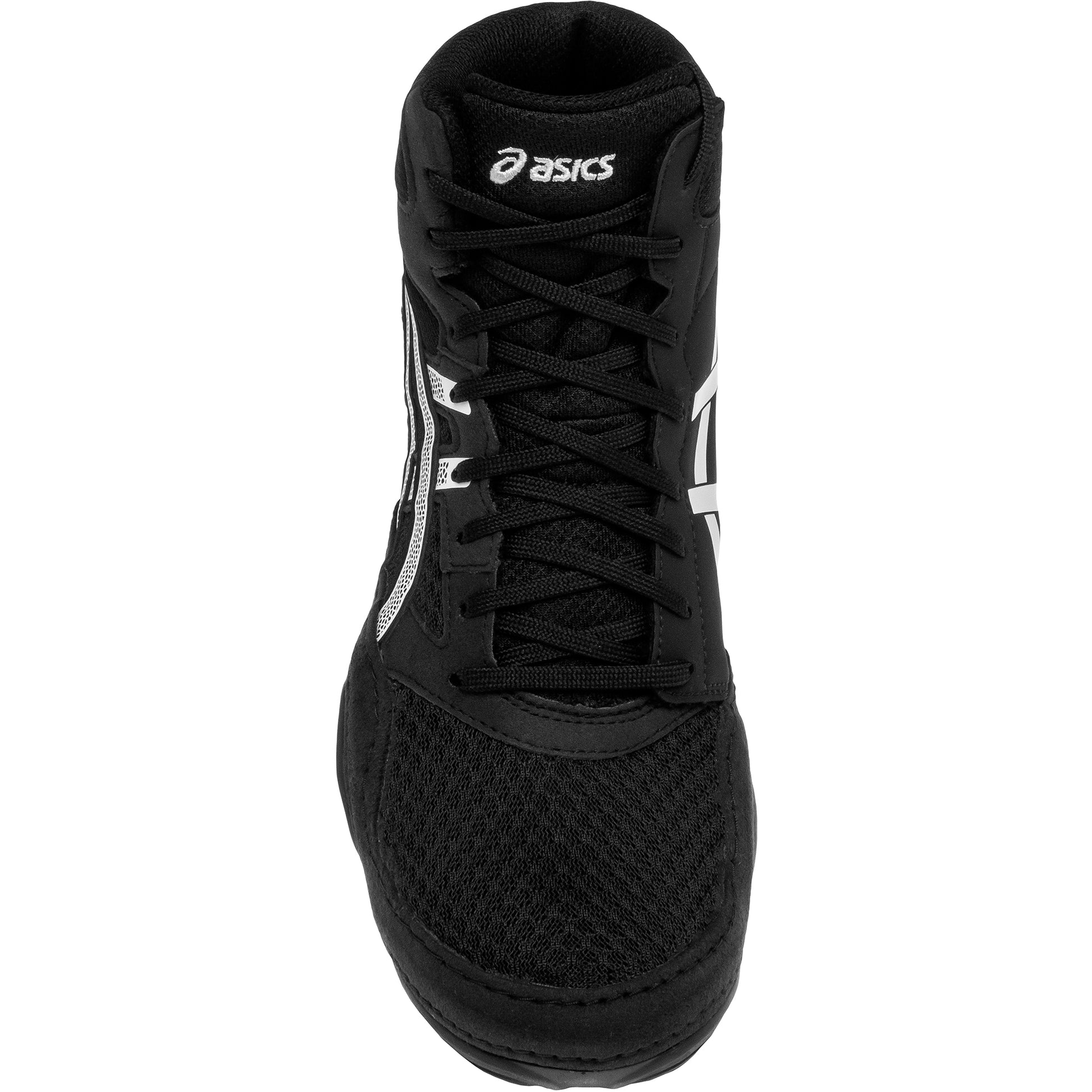 ASICS Snapdown 4 Kids Wrestling Shoes in Black and White top view