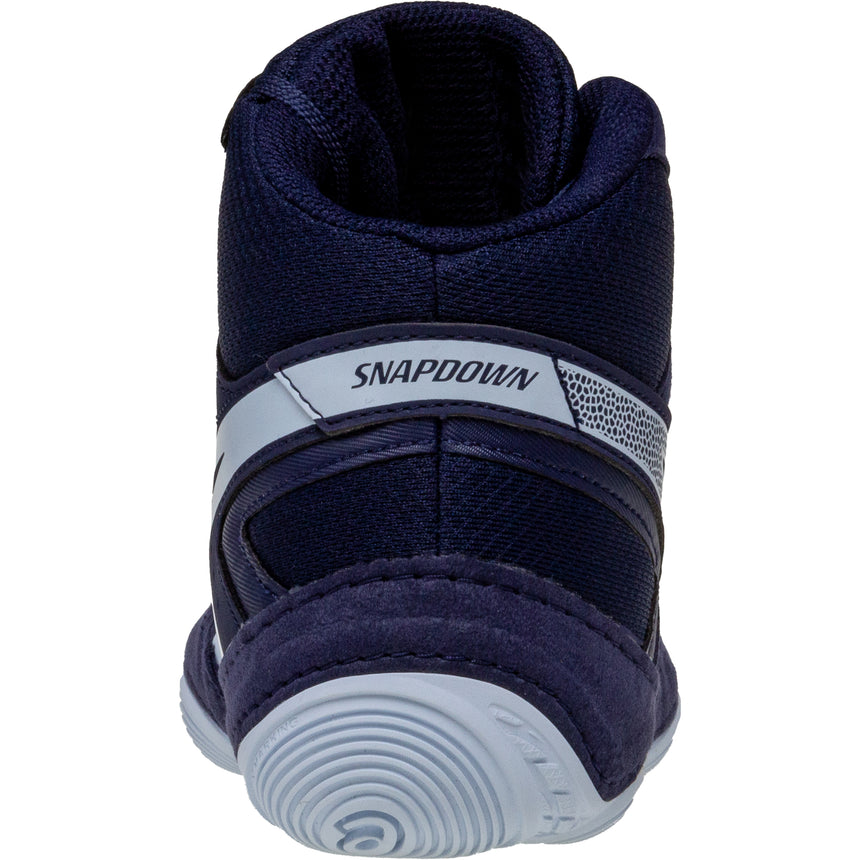 ASICS Snapdown 4 Kids Wrestling Shoes in Dark Blue and Grey back view