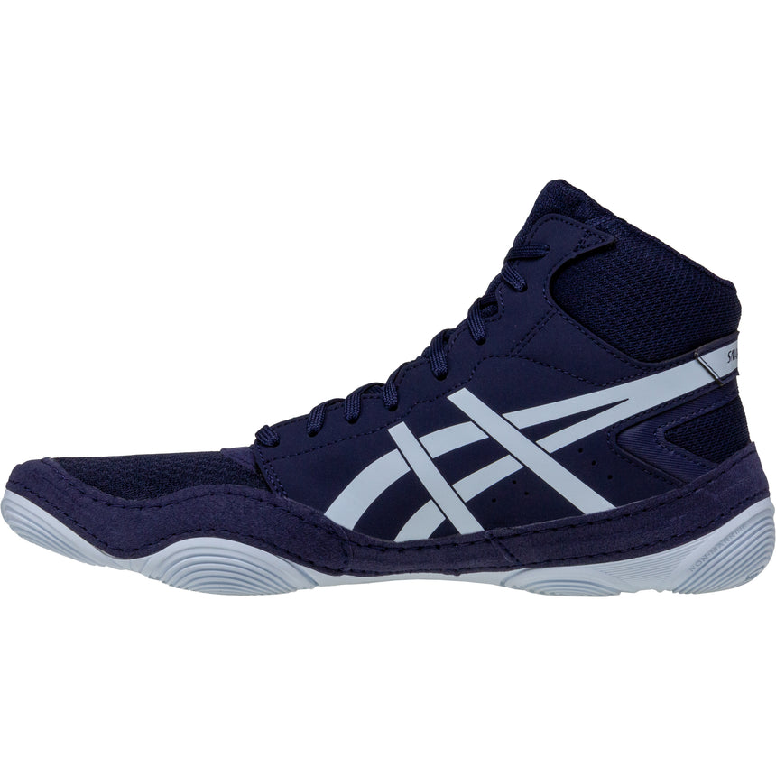 ASICS Snapdown 4 Kids Wrestling Shoes in Dark Blue and Grey side view 2