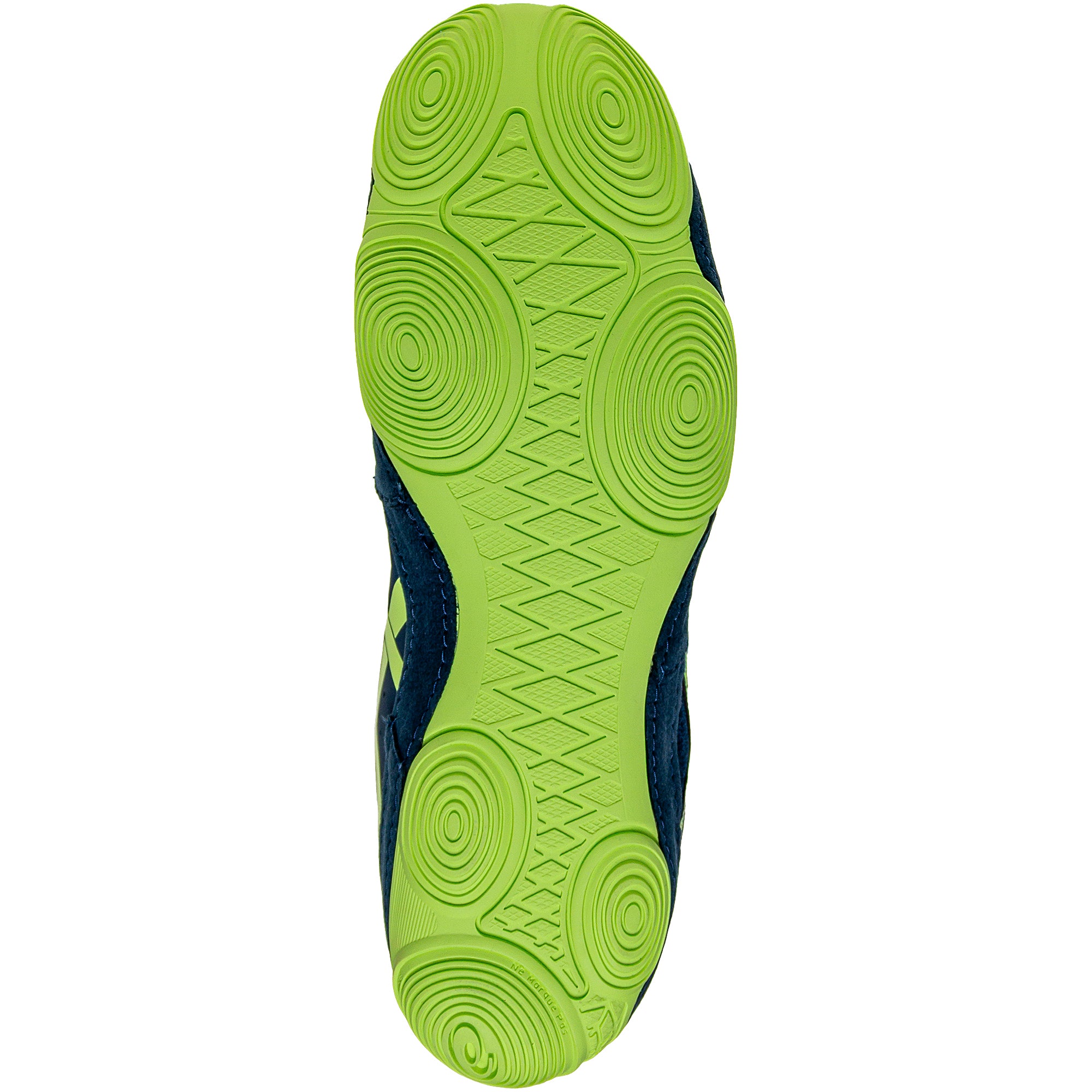 ASICS Snapdown 4 Kids Wrestling Shoes in Dark Blue and Lime sole view