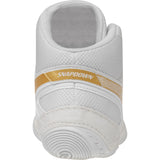 ASICS Snapdown 4 Kids Wrestling Shoes in White and Gold back view
